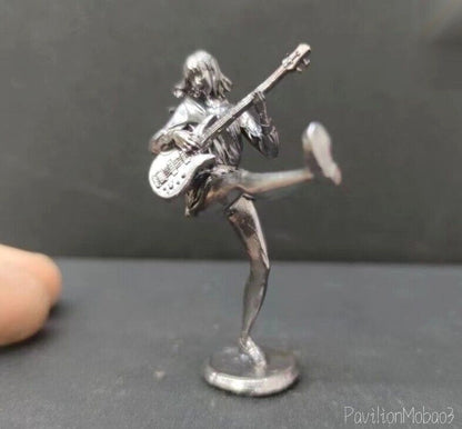 Brass Bass Girl Statue Art Beauty Music Model Artwork Decor