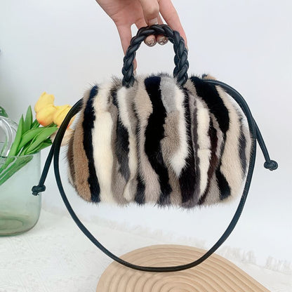 Plush Handbag Winter Fur Shoulder Bag Luxury Soft Warm Crossbody Bag Polyester