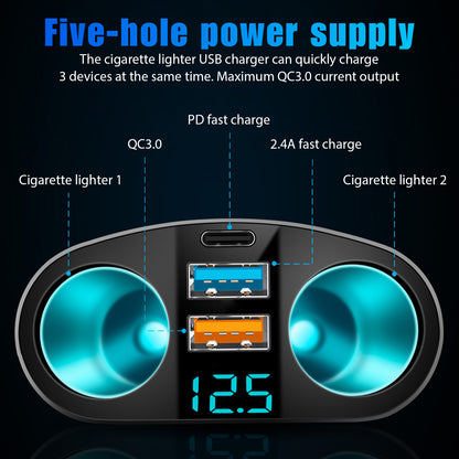 Dual USB Car Cigarette Lighter Socket Splitter Power Adapter Charger Outlet lot