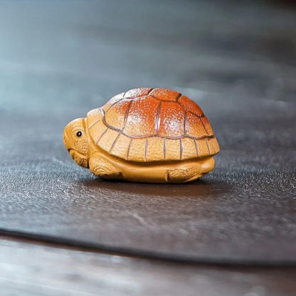 Purple Sands Wealth Turtle Tea Pet 5.2cm Animal Statue Tea Ceremony Tea Play