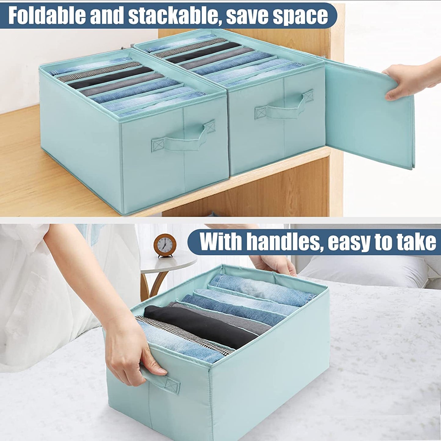 5/10PCS Wardrobe Storage Bag Boxes Clothes Jeans Pants Drawer Organizer AU