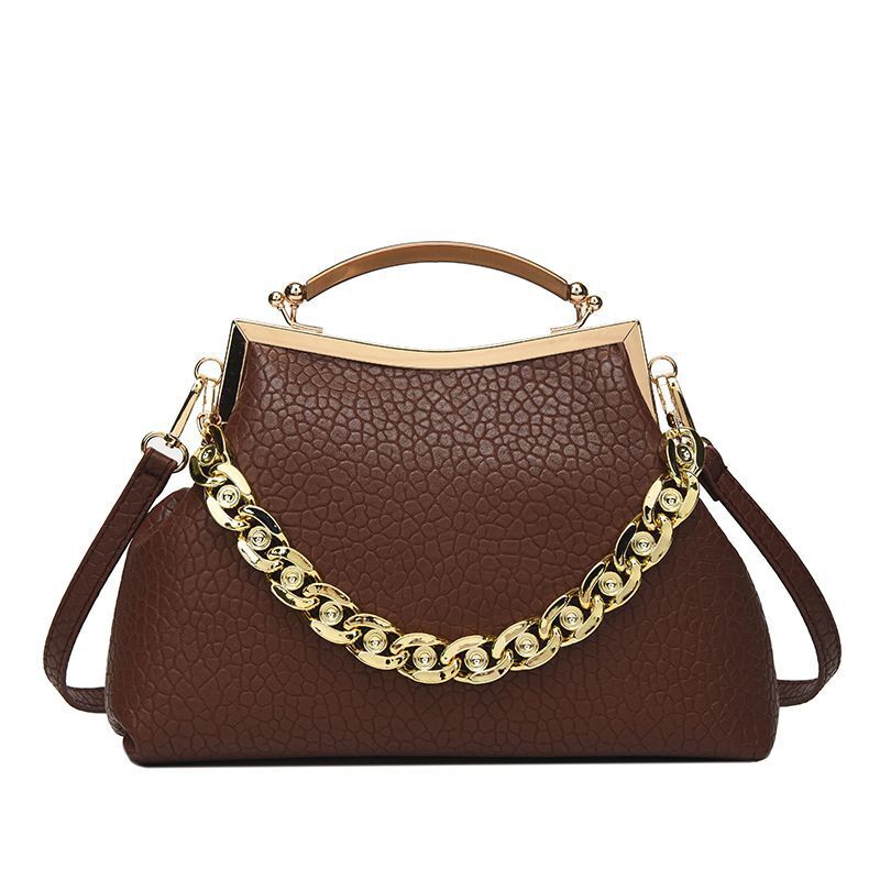 Handbag Mental Handle Pleated Shell Bag Clutch Purses Crossbody Bags 28*20*7 CM