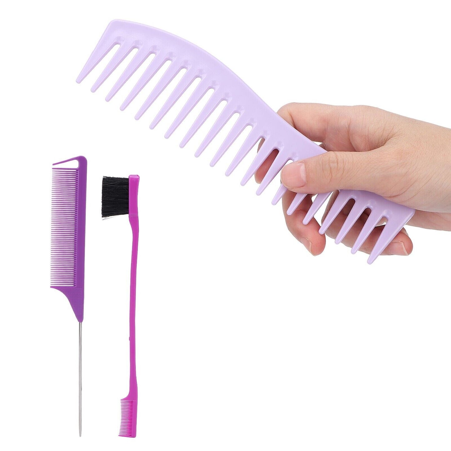 3 Peines Cepillos de Peluqueria Barbero Accesorio Para el Cabello Pintar Teñir