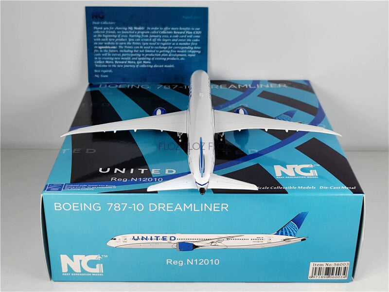 NG Models for UNITED for Boeing B787-10 N12010 DREAMLINER 1:400 Aircraft Model