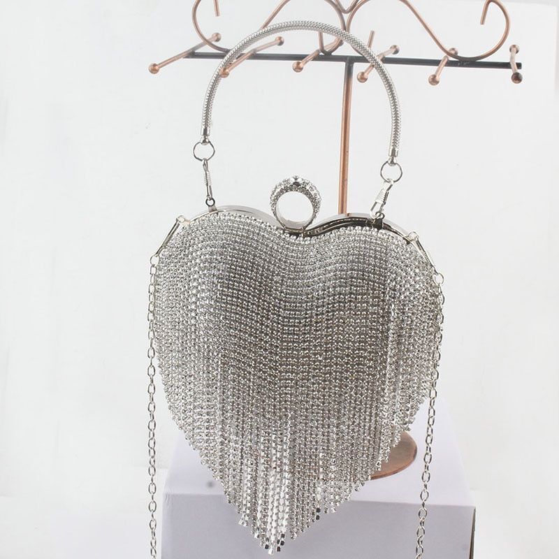 Rhinestone Evening Bag Silver Clutch Fashion Wedding Purses Wallets 17*7*23.5 CM