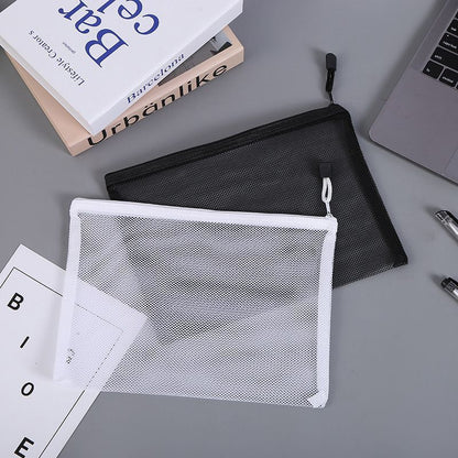 Transparent Nylon Mesh Bag Makeup Cosmetic Storage Purse Zipper Travel Organizer