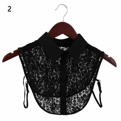 Shirt Collar Women Cotton Lace Fake Blouse Vintage Lapel Clothes Accessories Top