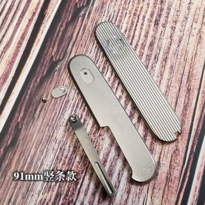 Titanium Alloy Handle Scale With back clip For 91mm Victorinox Swiss Army Knives