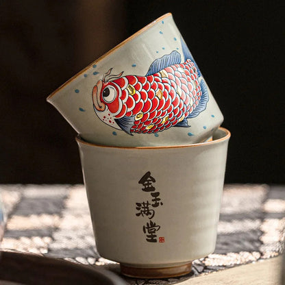 70ml Ceramic Arowana Tea Cup Home Master Cup Tea Tasting Cup Kung Fu Tea Set