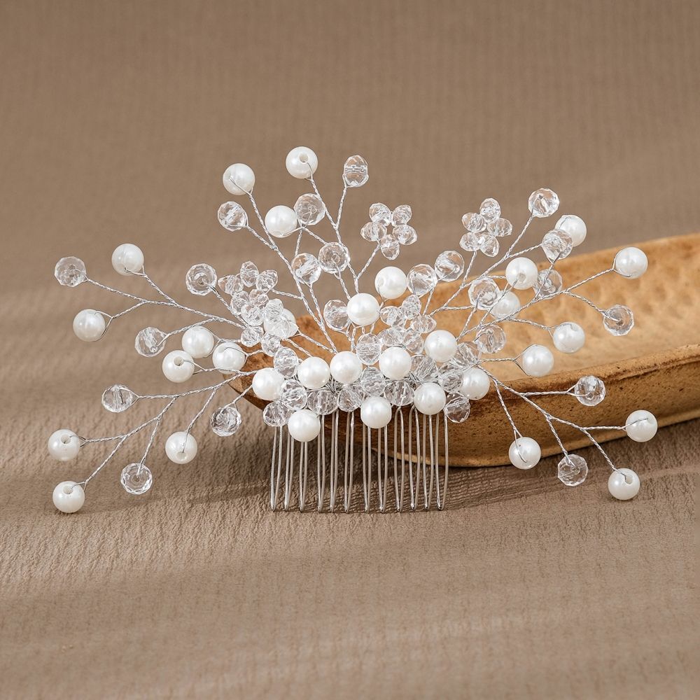 Women Hair Combs Korean Fashion Pearl Handmade Hairpins Clip DIY Styling Jewelry