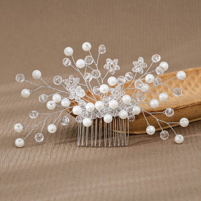 Women Hair Combs Korean Fashion Pearl Handmade Hairpins Clip DIY Styling Jewelry