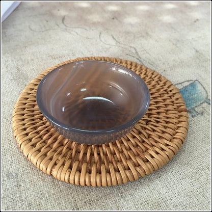 Natural Hand Carved Gray Agate Cup Jade Cup Bowl Diameter about 5.0cm 1.98in