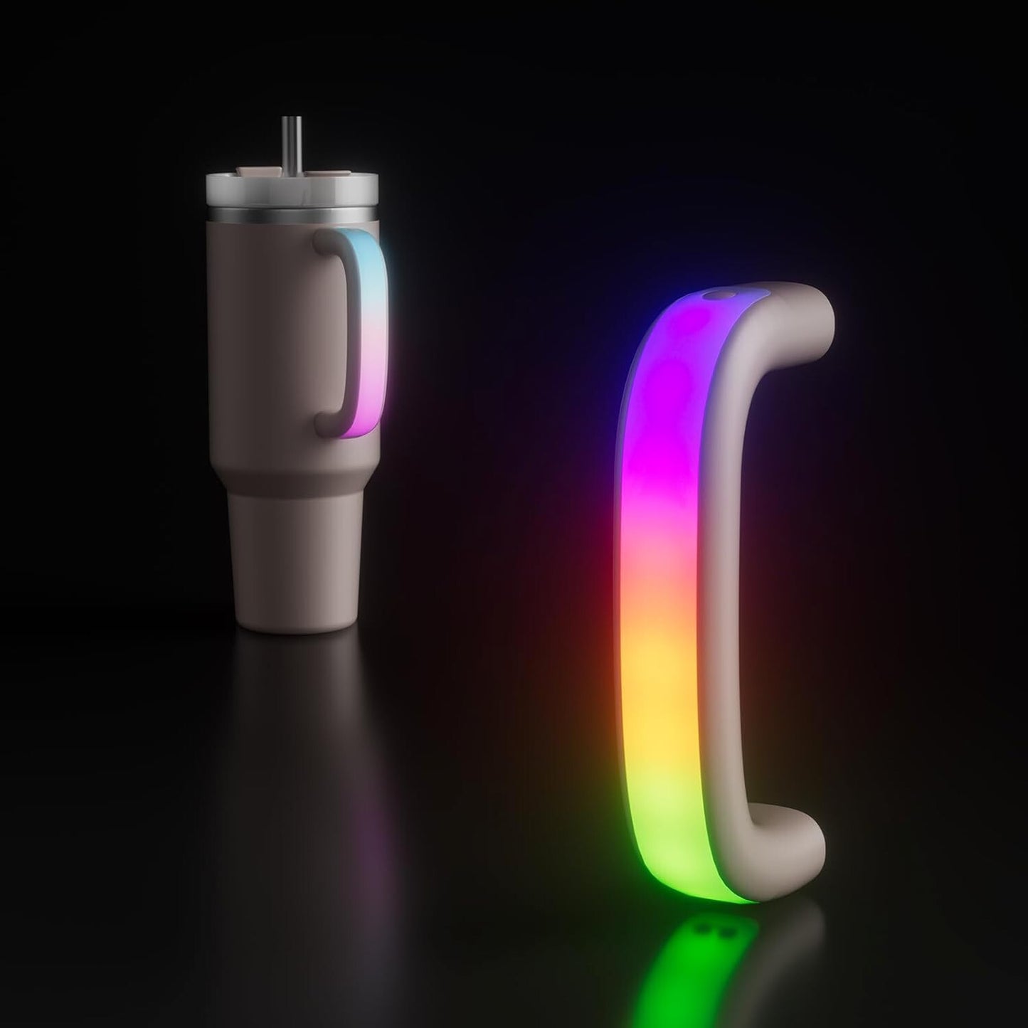 6 Colors LED Light-Up Tumbler Handle for Stanley 40oz/30oz, Comfortable Cup Hand