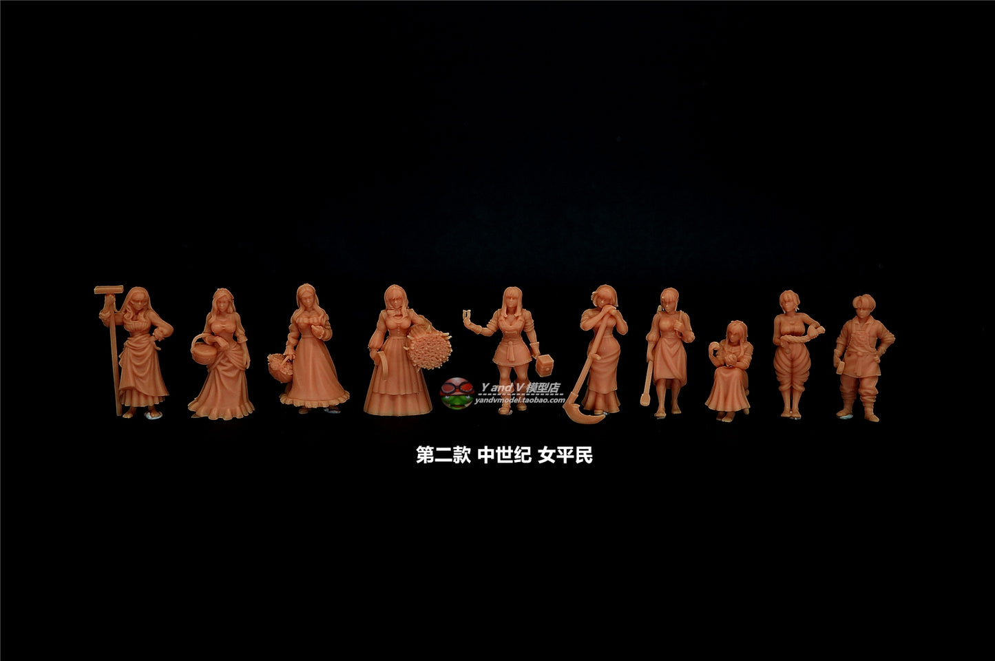 Medieval Female Civilian 10 Person Group (2#)1/72 1/64 1/87