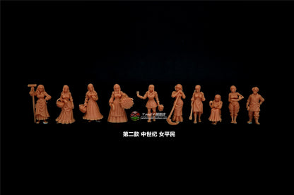 Medieval Female Civilian 10 Person Group (2#)1/72 1/64 1/87