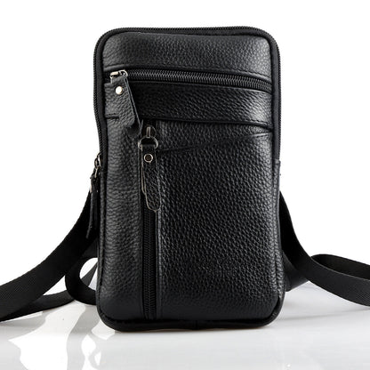 Men Leather Fashion Phone Pouch Belt Bag Shoulder Crossbody Waist Pack Handbag