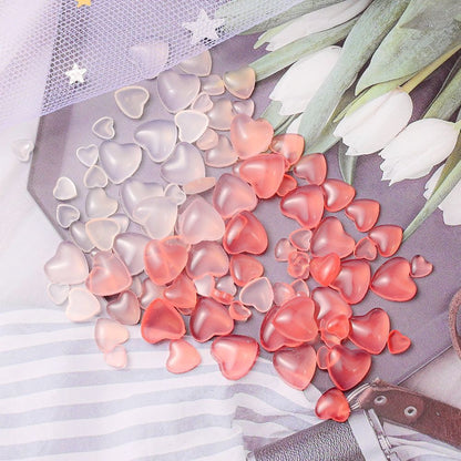 Nail Art Decals 20-100Pcs 3D Heart Charms Clear Acrylic DIY Manicure Accessories