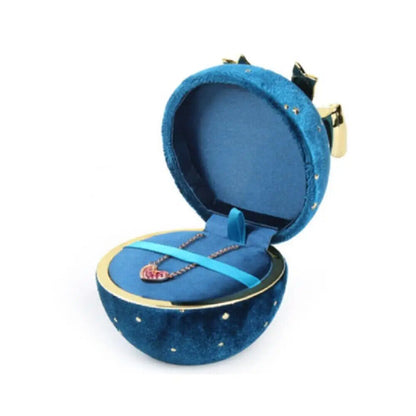 Jewelry Box Round Plastic Alloy Velvet Bow Rings Pendant Packaging Boxes 7x7x6cm
