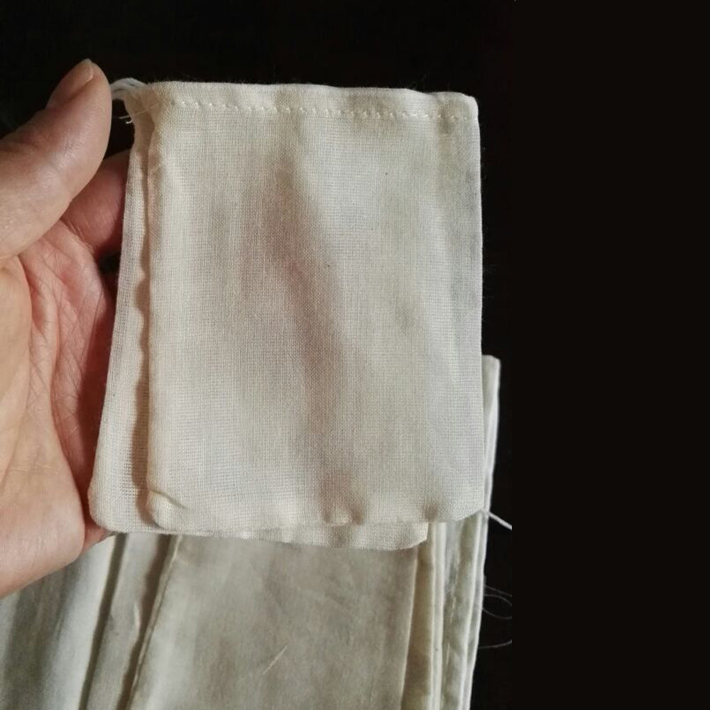 20/50/100 Pack 4x6inch Natural Cotton Muslin Drawstring Bags Spice Herb Tea Soap