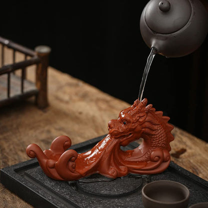 18.5cm Purple Clay Dragon Tea Play Tea Tray Decor Tea Pet Tea Set Accessories