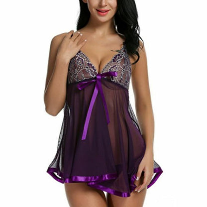 Mini Lace Sexy Hot Erotic Babydoll Dress Sexy Lingerie Women Lace Open Front