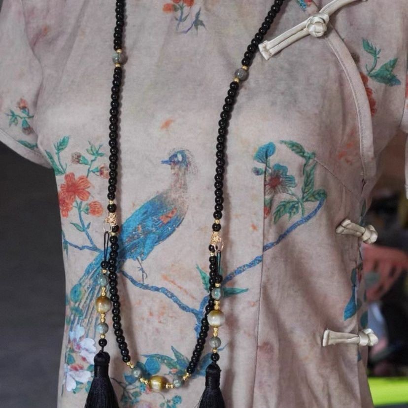 New Chinese Style Crossbody Chain Hanfu Tassel Beaded Necklace