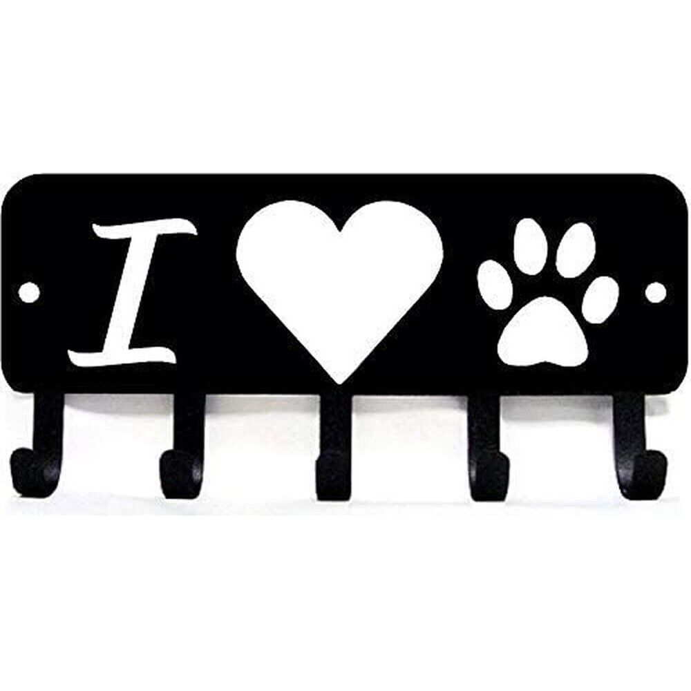 Heart Dog Mounted Hook Up Metal Pendant Wall Art Home Decor Accessories