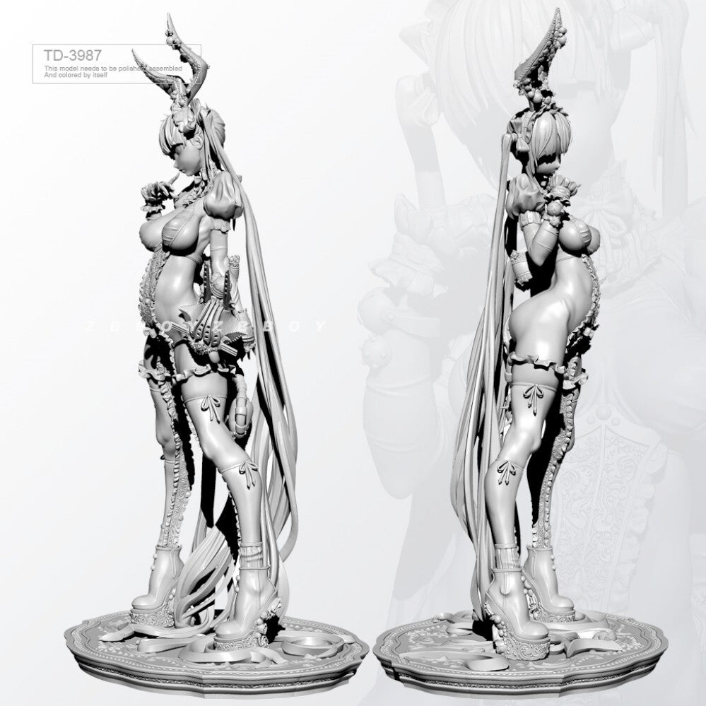65mm resin figure model Fantasy Rabbit Girl unassembled Unpainted