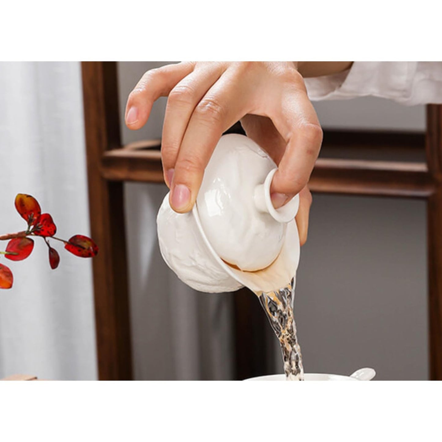 White Porcelain Gaiwan Tea Bowl Teacup 125ml 4.1oz Chinese Kungfu Tea Set