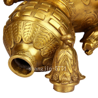 11.4 in 1pc Chinese Brass Gourd Ornament Eight Immortals Gourd with Open Lid