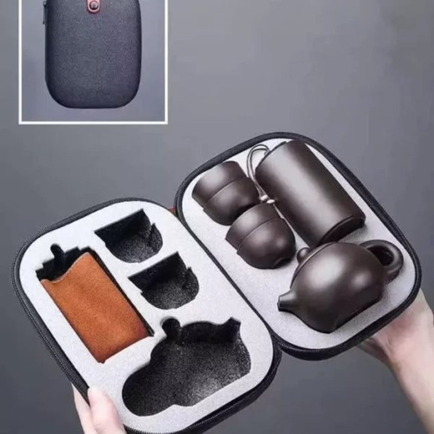 Ceramic Tea Set With Travel Case For Travel Home Outdoor And Office Tea Pot Cups