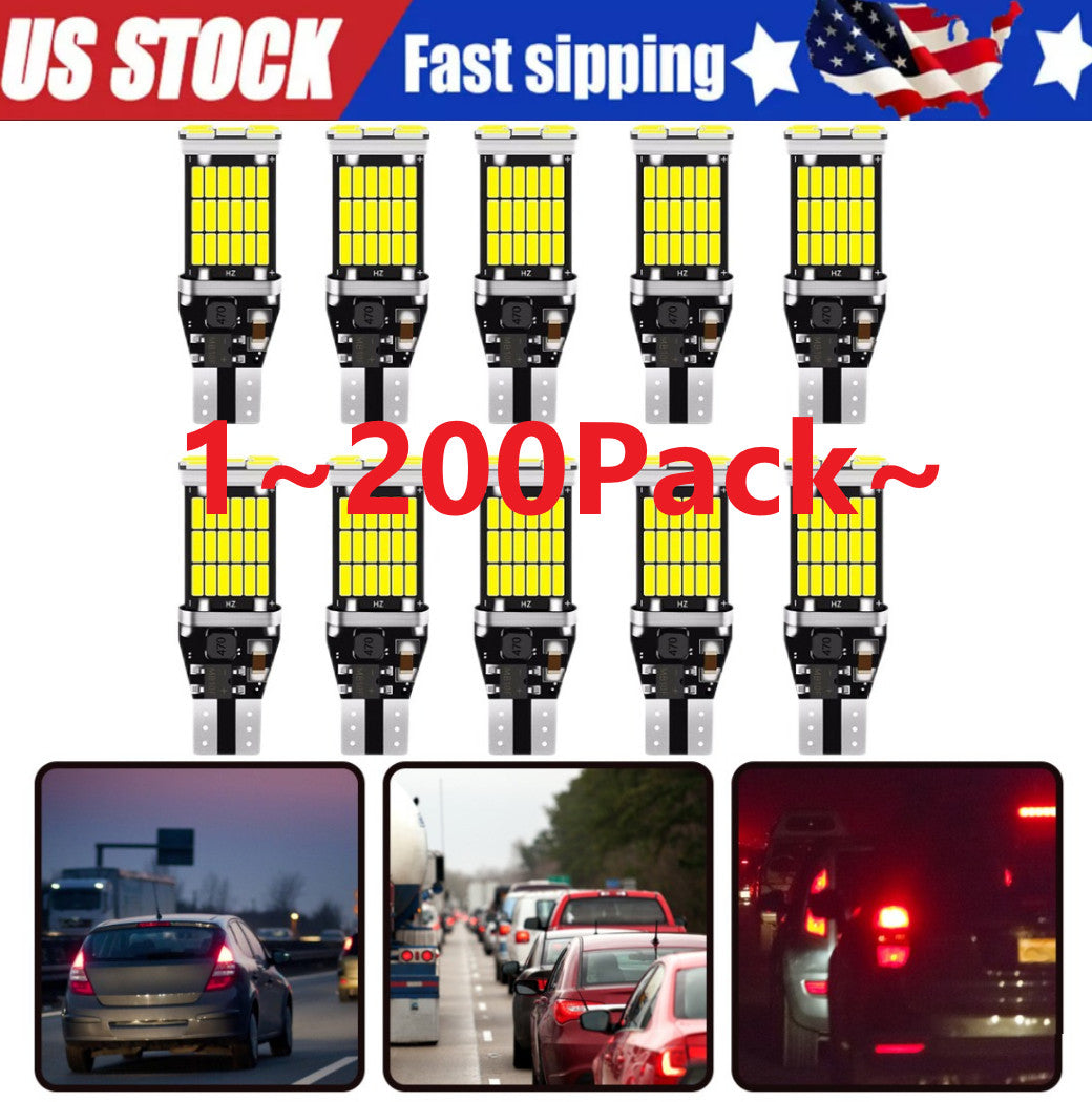 T15 921 912 LED Reverse Backup Light Bulbs W16W 916 6000K Super Bright White