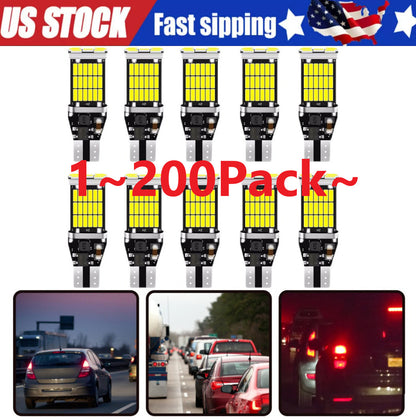 T15 921 912 LED Reverse Backup Light Bulbs W16W 916 6000K Super Bright White