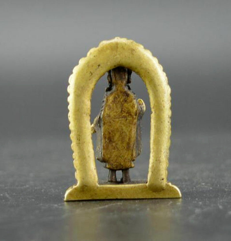 1.8inch China Collection Archaize Brass Tantric Buddha Small Statue Ornament