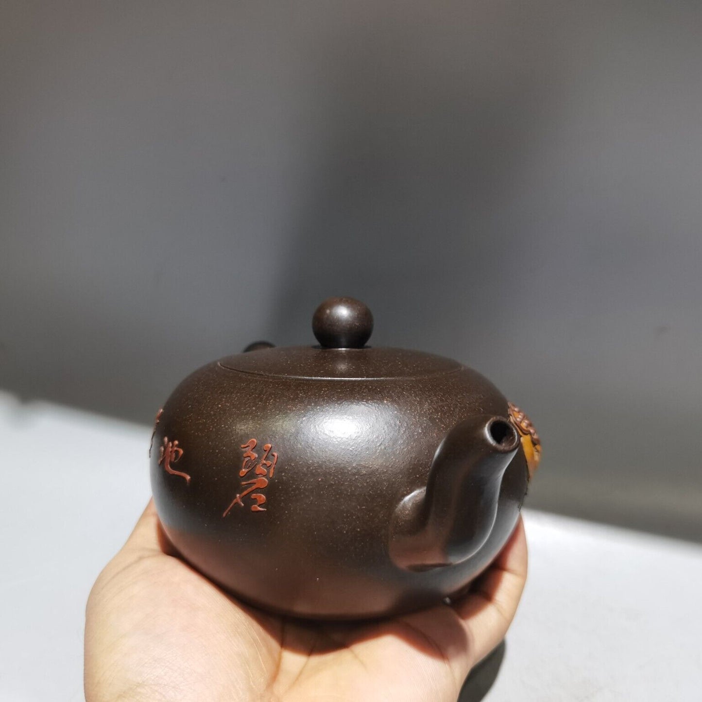 vintage chinese yixing purple clay teapot zisha Lotus flower dragonfly teaware