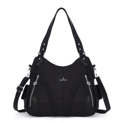 Angel Kiss Purses and Handbags Women 13.8*4.7*11.8 inches, Nylon-black