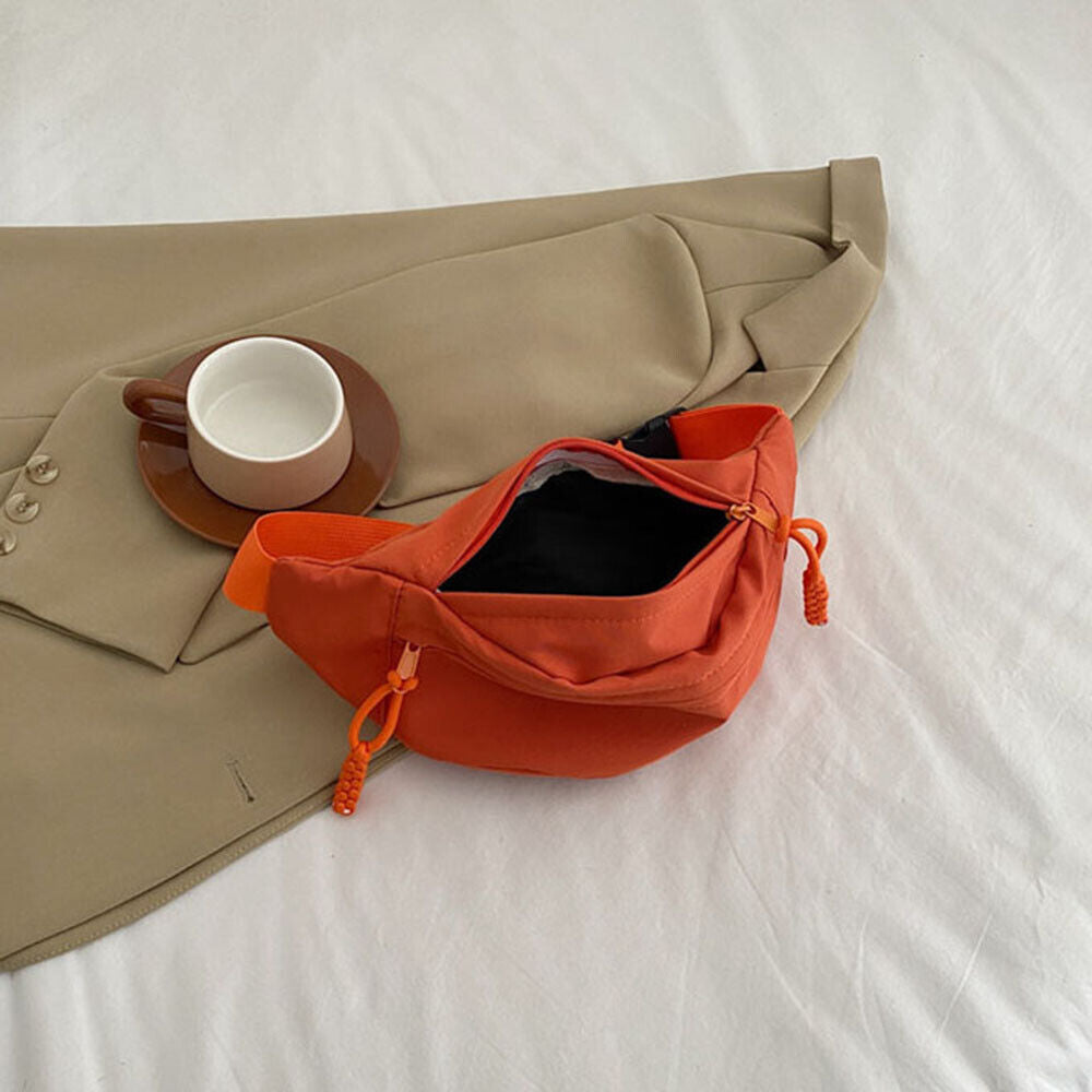 Canvas Shoulder Crossbody Bag Solid Color Chest Bag Sport Underarm Bag Simple