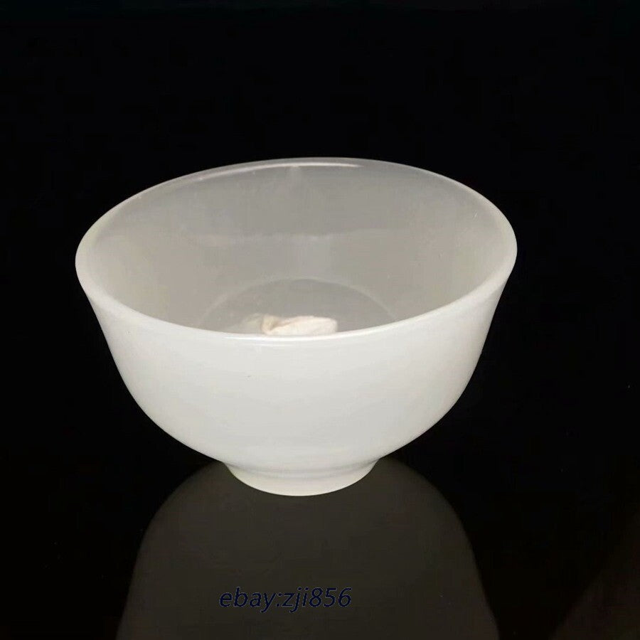 Chinese natural jade white jade Handmade work teacup wine cup