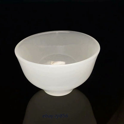 Chinese natural jade white jade Handmade work teacup wine cup