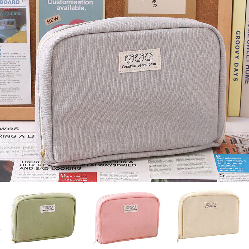 Student Supplies High Capacity Pencil Bag Stationery Organizer Cute Bear Classic