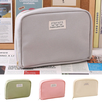 Student Supplies High Capacity Pencil Bag Stationery Organizer Cute Bear Classic