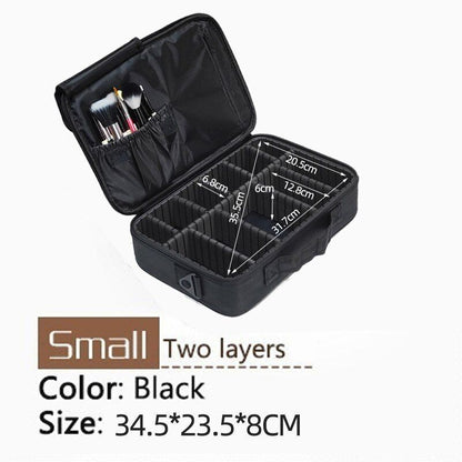 Large Cosmetic Bags Women Traveling Makeup Cases Oxford Purses Black Zipper 1 PC