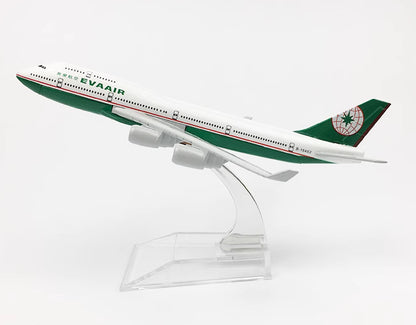 16cm EVA AIR BOEING 747-400 Passenger Airplane Diecast Aircraft Plane Model