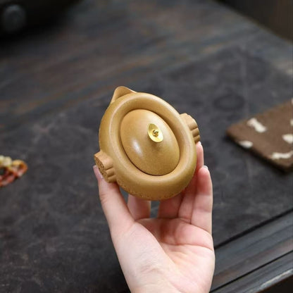 Real Yixing Zisha Duan Clay Tea Pot Single Hole Yuanbao Design Master Pot 100ml