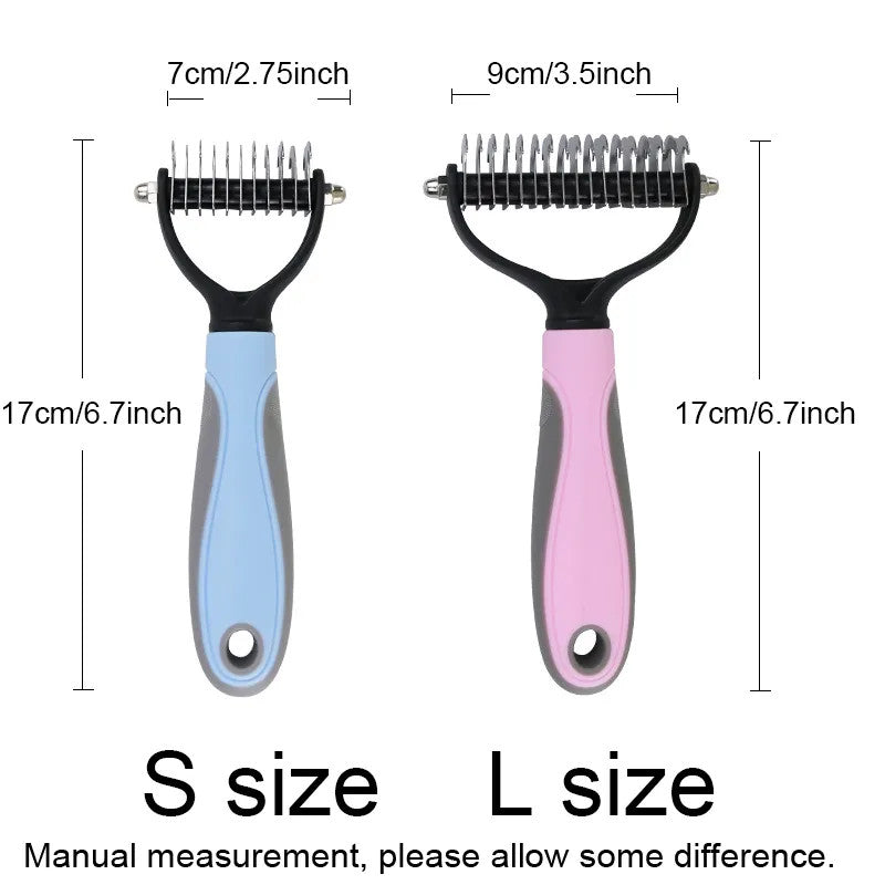 Professional Pet Grooming Tool 2 Sided Undercoat Dog Cat Shedding Comb Brush Pet