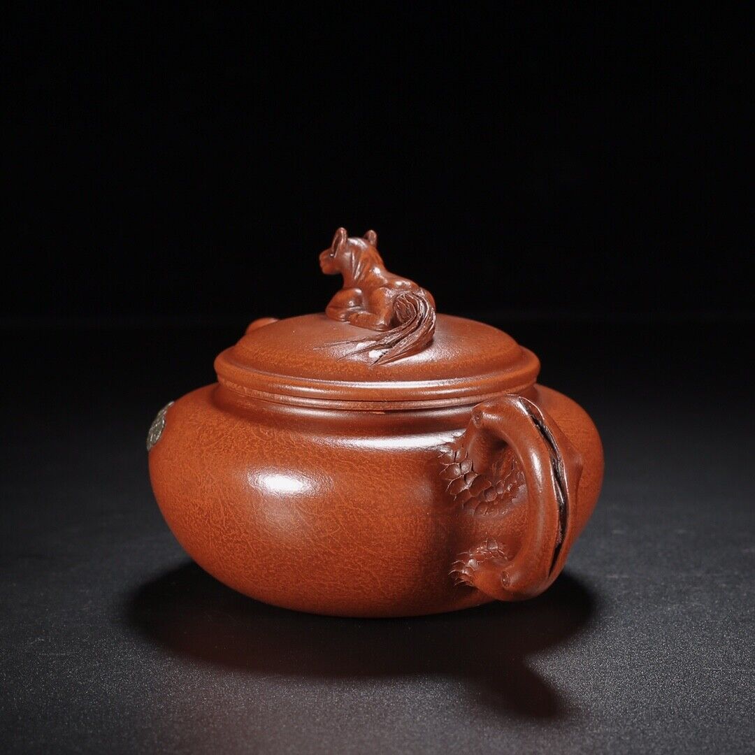 Chinese Yixing Zisha Clay Handmade Exquisite Teapot（马到成功 【底款】蒋蓉）