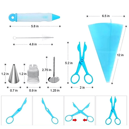 Cake Decorating Kit Set Tools Bags Piping Tips Pastry Icing Bags Nozzles 43 Pcs