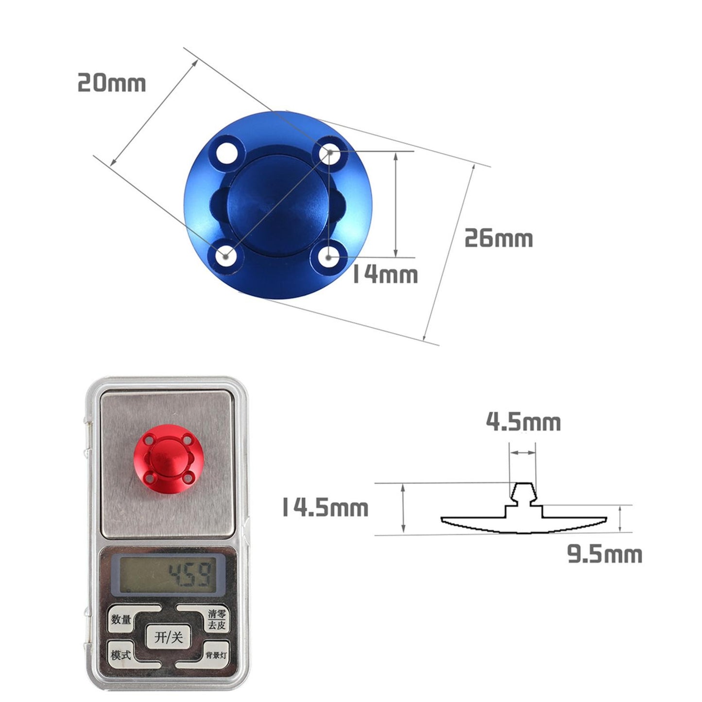 RC Airplane Model Accessories Aluminum Alloy Round Fuel Dot Cap Oil Tank Plug