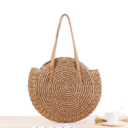 Womens Wicker Handbag Bags Tote Beach Straw Woven Summer Rattan Basket Bag