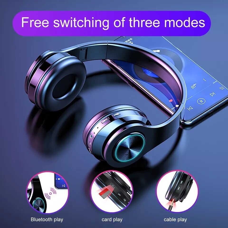 Audifonos inalambricos Bluetooth 5.0 Plegables Auriculares Universal Telefonos